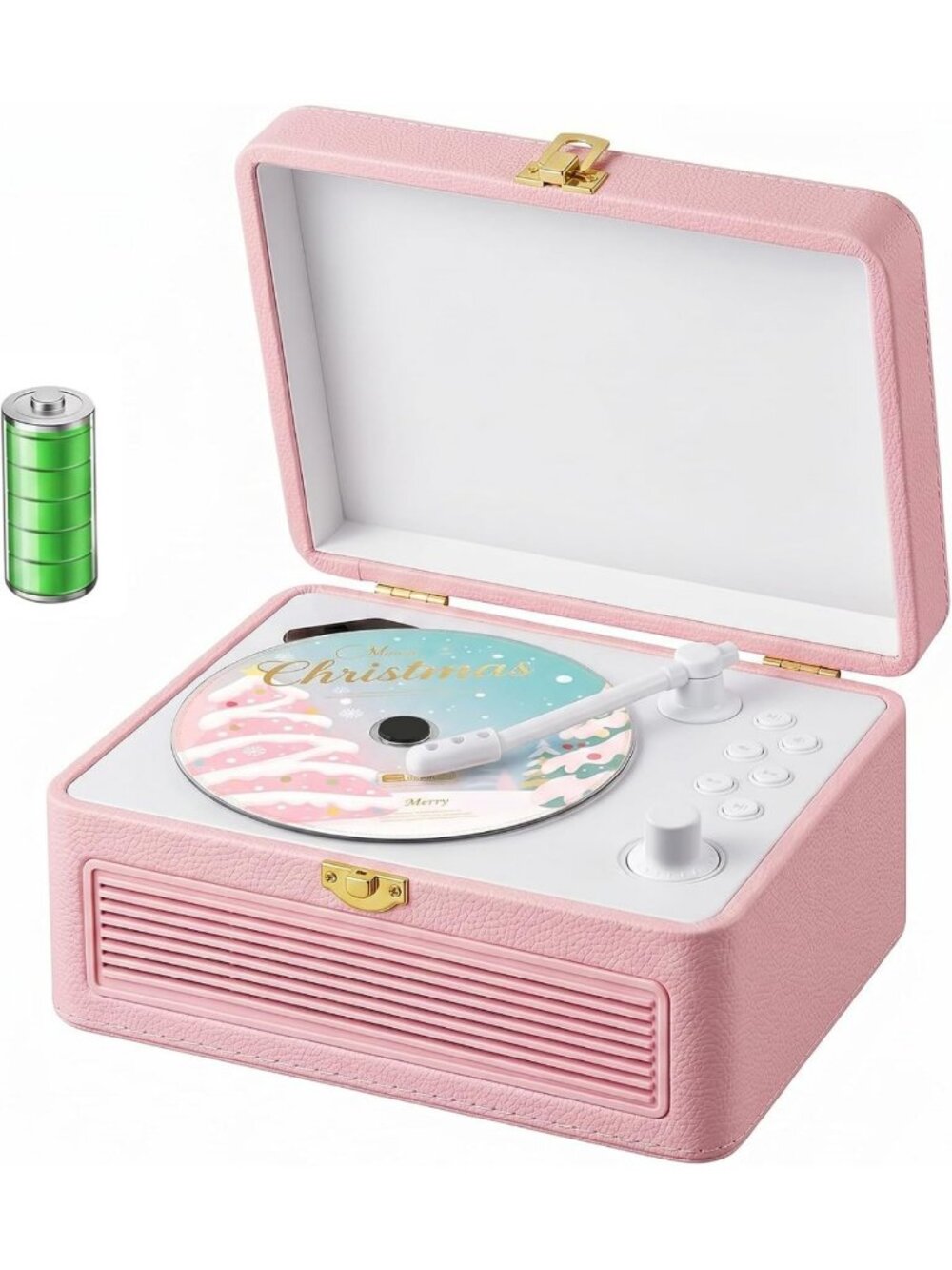 Portable Bluetooth CD Player - Retro Design, Rechargeable, Compact & Stylish